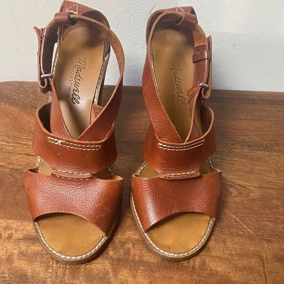 Madewell Tan Leather Strappy Sandals - Picture 2 of 11